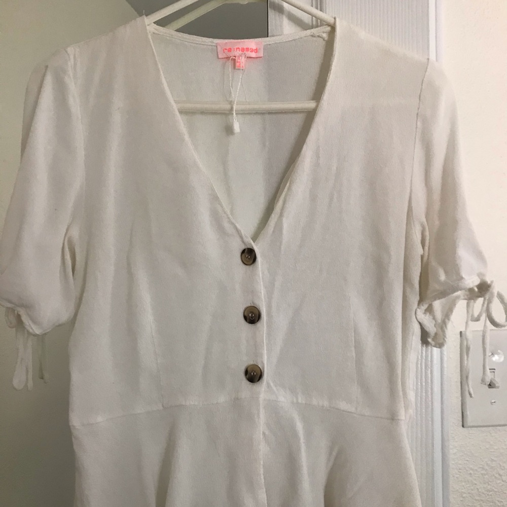 White peplum top